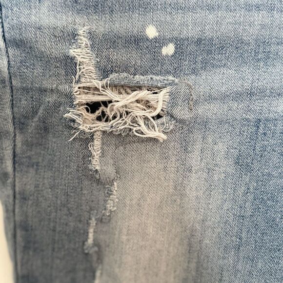 JUDY BLUE Jeans 5 / 27 Lace Patch Mid Rise Distressed Skinny Light Wash JB88432 - Picture 14 of 16